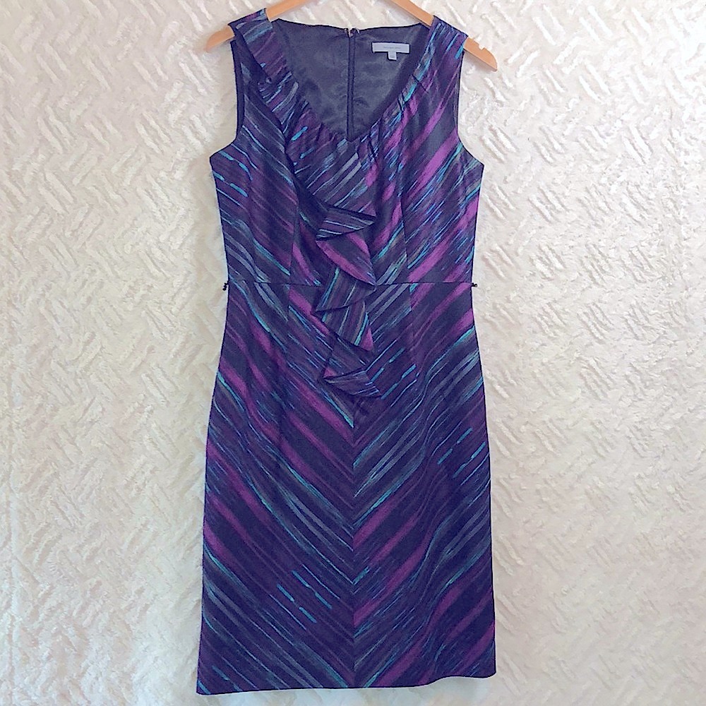 100% silk ruffle dress